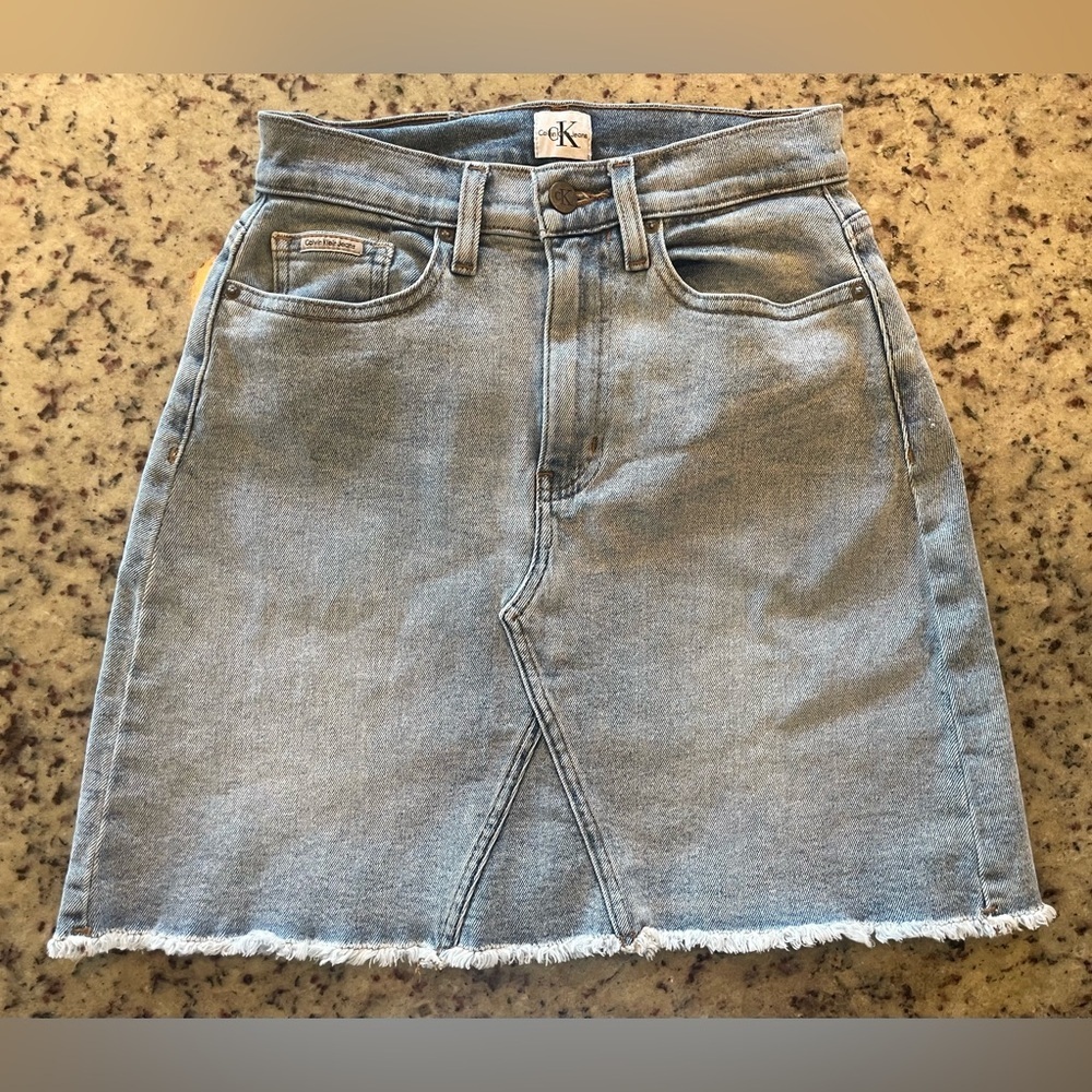 Vintage Calvin Klein cotton Light wash Denim Skirt SZ 25